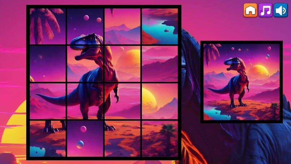 Скриншот 2 из OG Puzzlers: Synthwave Dinosaurs
