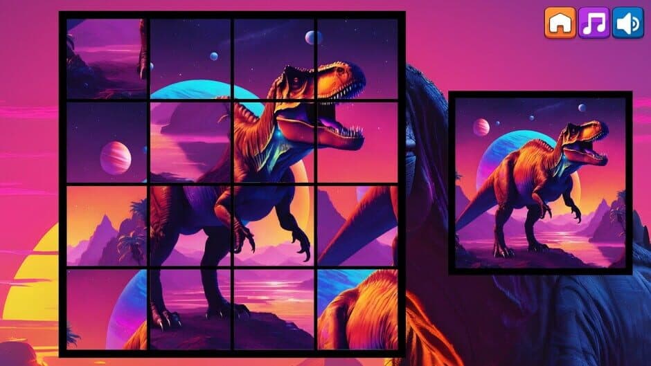 Скриншот 4 из OG Puzzlers: Synthwave Dinosaurs