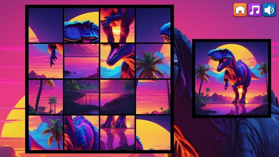 Скриншот 7 из OG Puzzlers: Synthwave Dinosaurs