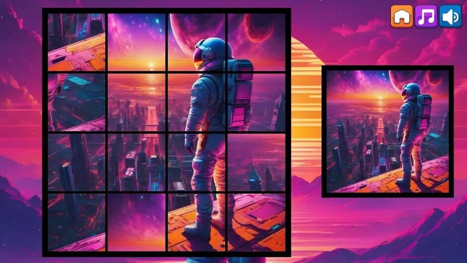 Скриншот 2 из OG Puzzlers: Synthwave Astronauts