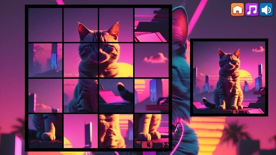 Скриншот 1 из OG Puzzlers: Synthwave Cats