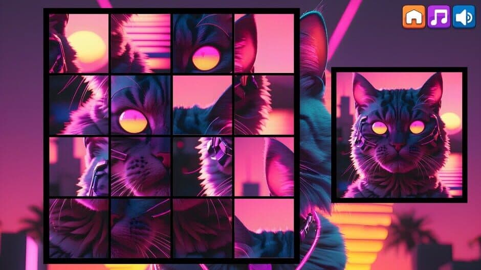 Скриншот 2 из OG Puzzlers: Synthwave Cats