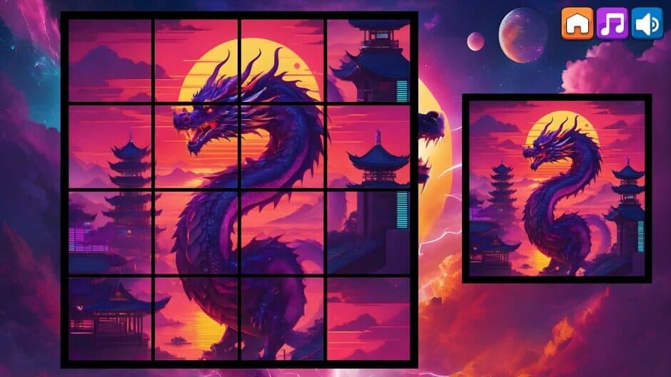 Скриншот 3 из OG Puzzlers: Synthwave Dragons