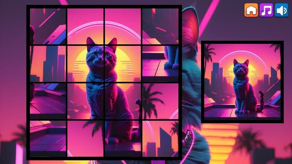 Скриншот 4 из OG Puzzlers: Synthwave Cats