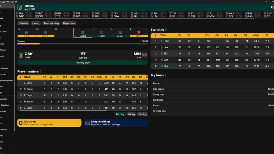 Скриншот 1 из Baseball Legacy Manager 24