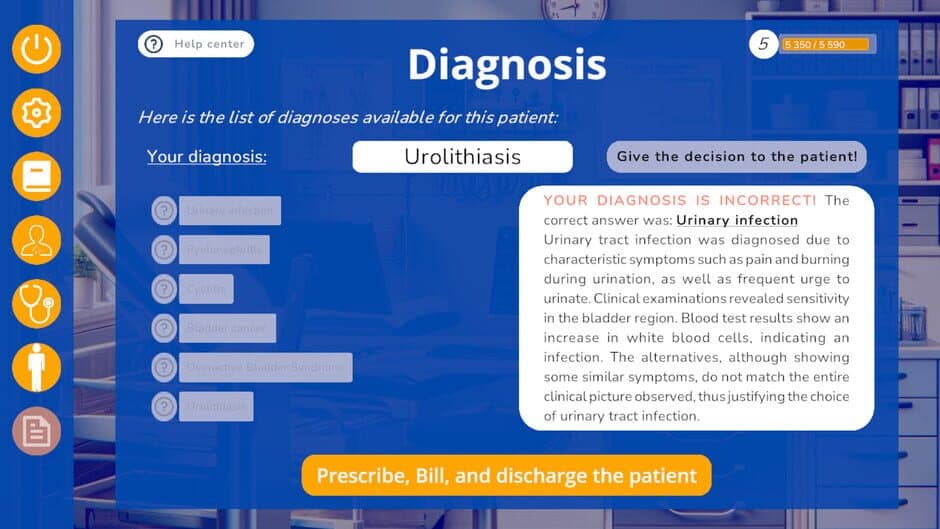 Скриншот 2 из Medical Diagnostic Simulator