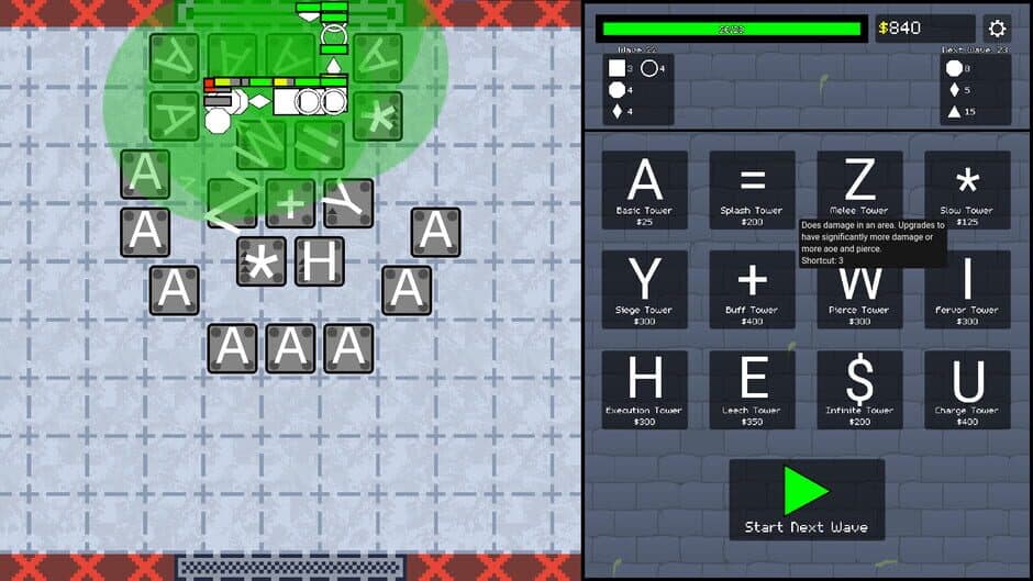 Скриншот 2 из ASCII Tower Defense