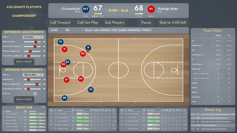Скриншот 1 из College Basketball Manager