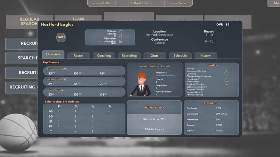 Скриншот 11 из College Basketball Manager