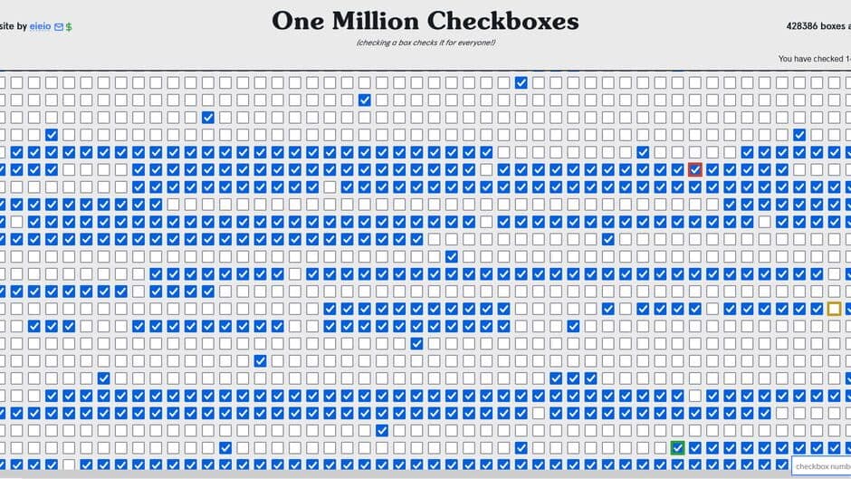 Скриншот 1 из One Million Checkboxes
