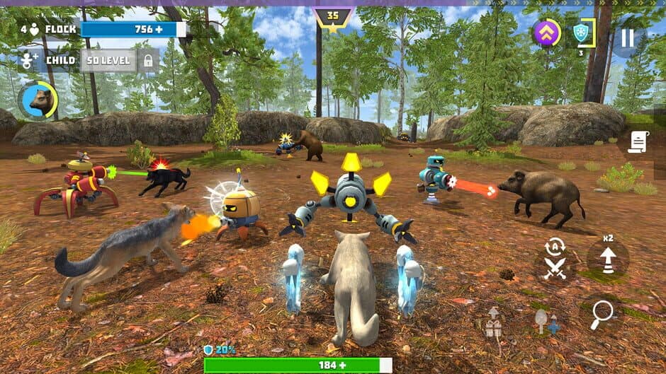 Скриншот 3 из Wolf Hero: Animals vs. Robots