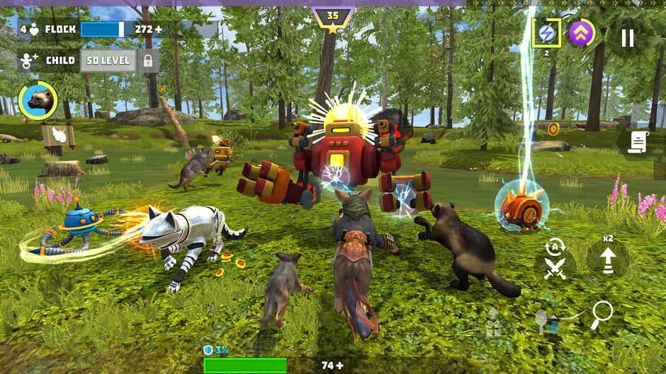 Скриншот 4 из Wolf Hero: Animals vs. Robots