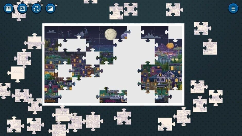 Скриншот 2 из Hidden Cats in Jigsaw Puzzle: Spooky Town