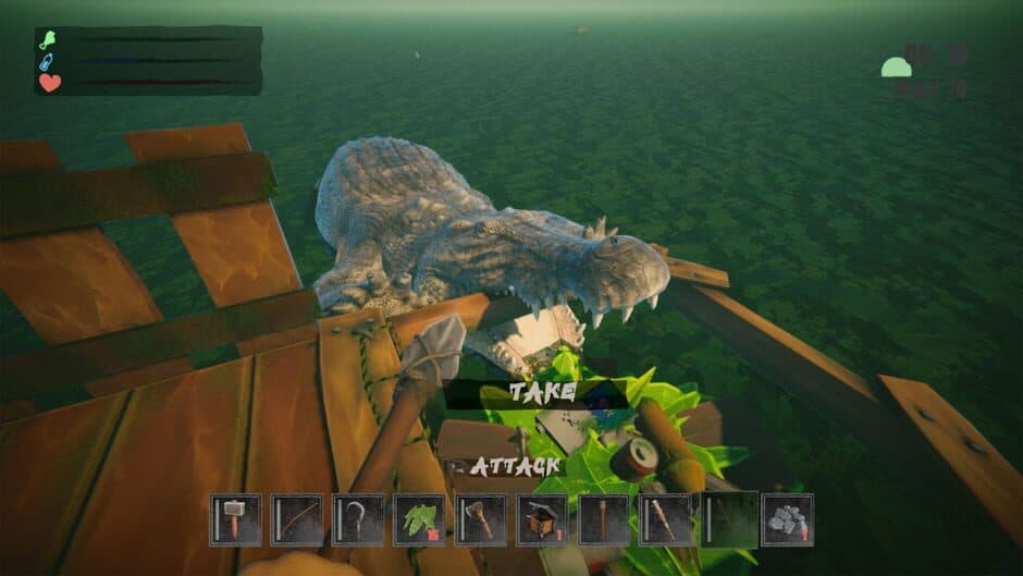 Скриншот 4 из Survival Float Simulator: Crocodile Waters Craft, Raft, Build