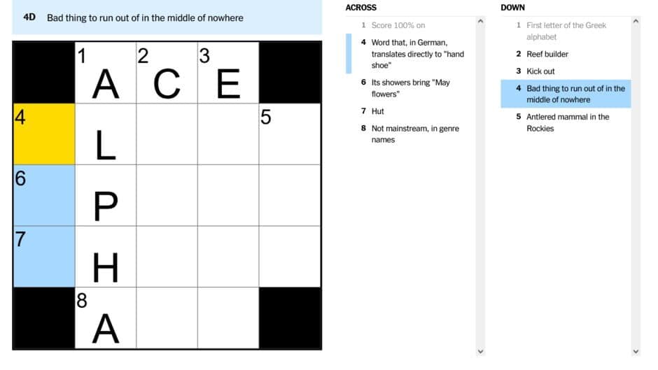 Скриншот 1 из The Mini Crossword
