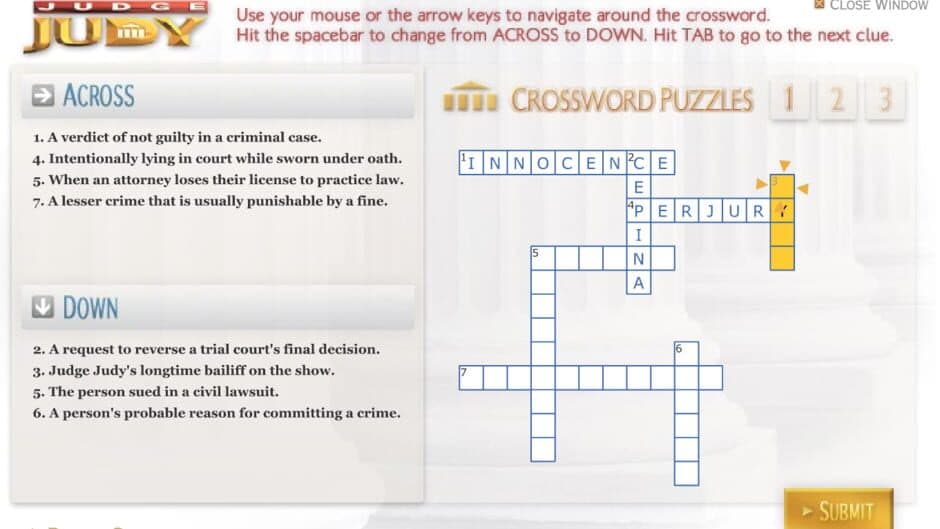 Скриншот 2 из Judge Judy: Crossword Puzzles