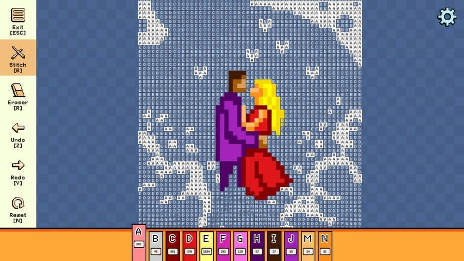 Скриншот 2 из Pixel Cross Stitch: Color by Number - Valentine's Day Pack 2