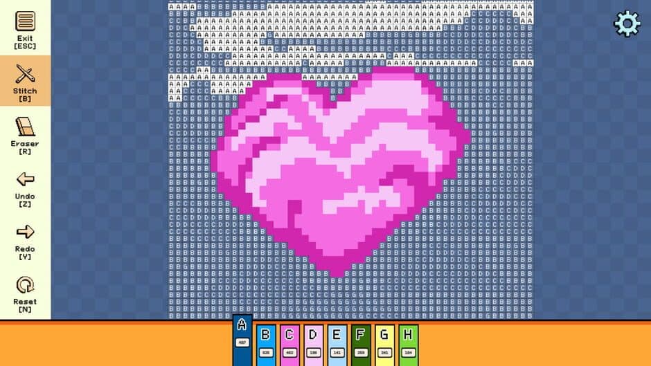 Скриншот 4 из Pixel Cross Stitch: Color by Number - Valentine's Day Pack 2