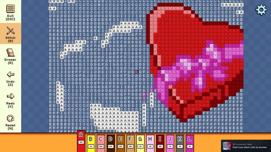 Скриншот 1 из Pixel Cross Stitch: Color by Number - Valentine's Day Pack 2
