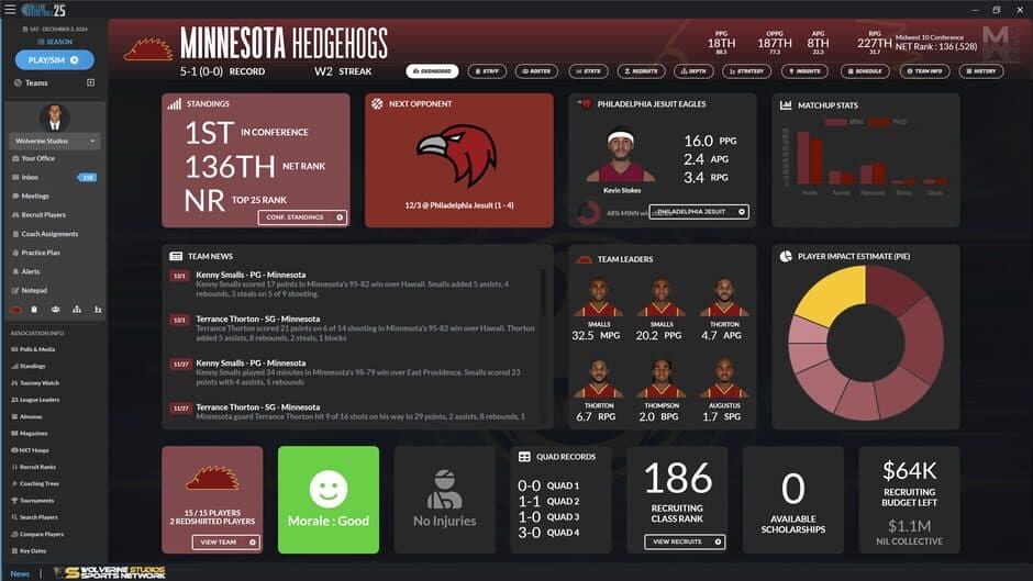 Скриншот 2 из Draft Day Sports: College Basketball 2025