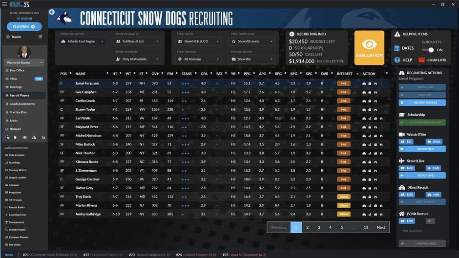 Скриншот 4 из Draft Day Sports: College Basketball 2025