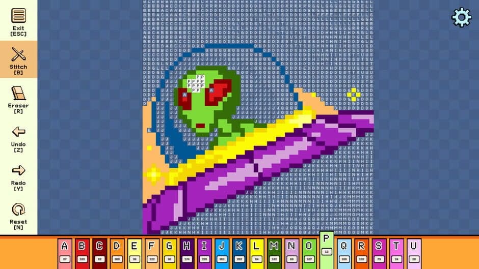 Скриншот 1 из Pixel Cross Stitch: Color by Number - Alien Worlds Pack 3