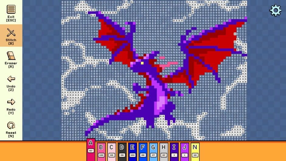 Скриншот 2 из Pixel Cross Stitch: Color by Number - Mythical Monsters Pack 2