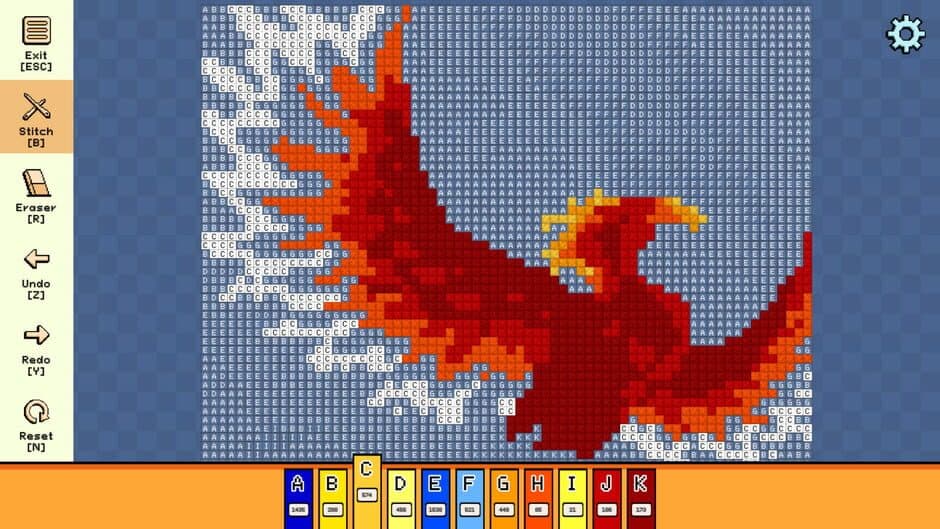 Скриншот 4 из Pixel Cross Stitch: Color by Number - Mythical Monsters Pack 2