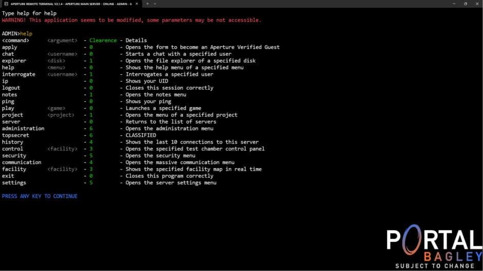 Скриншот 2 из Portal Bagley: Aperture Remote Terminal