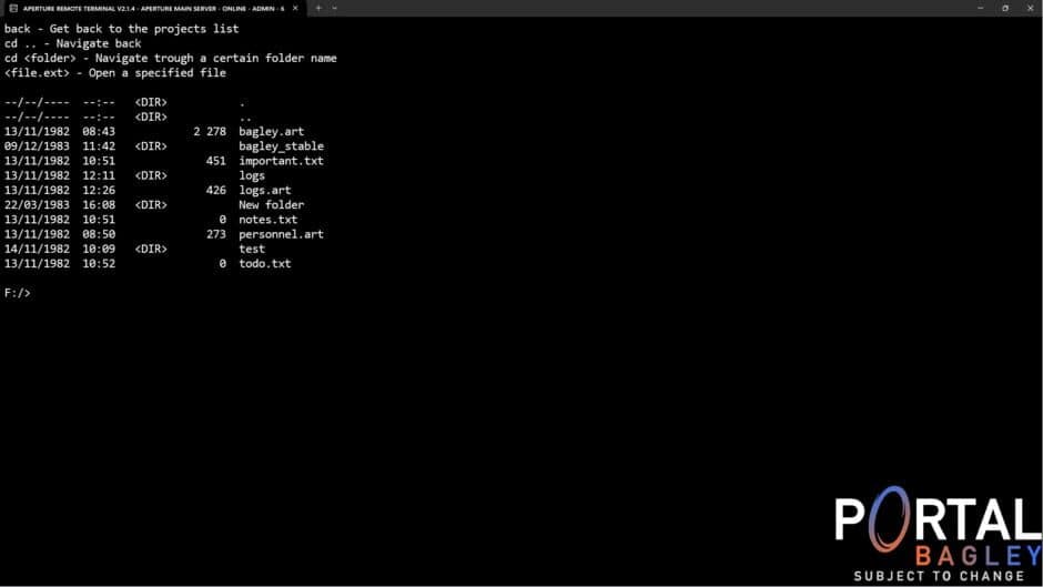 Скриншот 4 из Portal Bagley: Aperture Remote Terminal