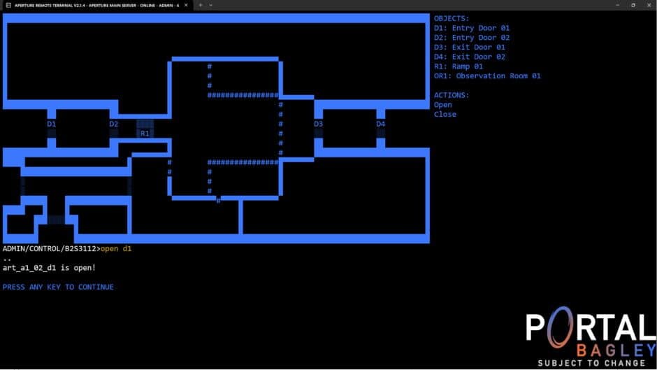 Скриншот 5 из Portal Bagley: Aperture Remote Terminal