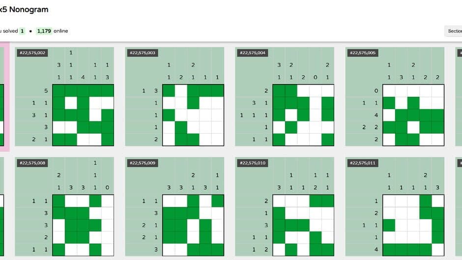 Скриншот 1 из Every 5x5 Nonogram
