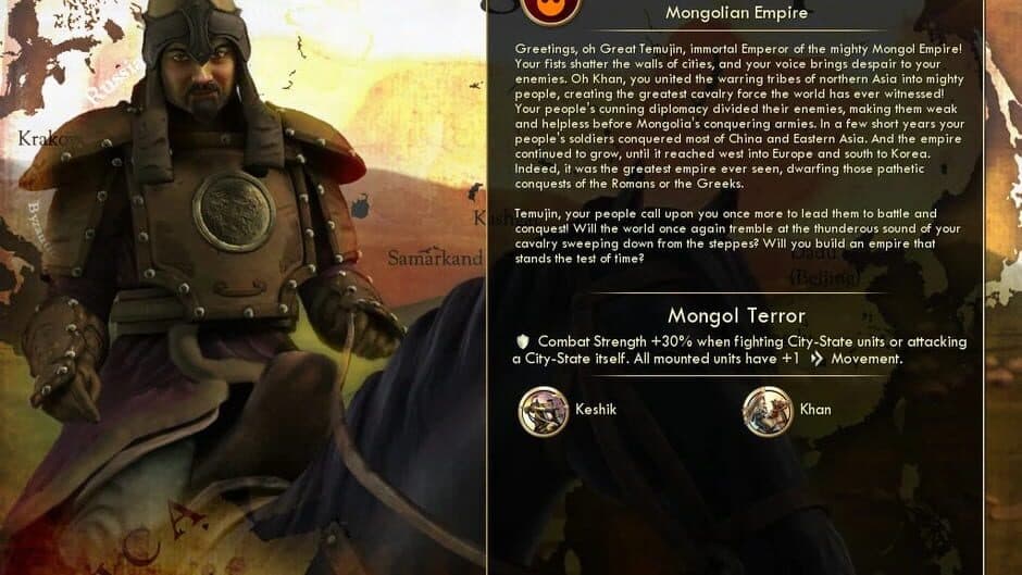 Скриншот 2 из Sid Meier's Civilization V: Civ and Scenario Pack - Mongols (Genghis Khan)