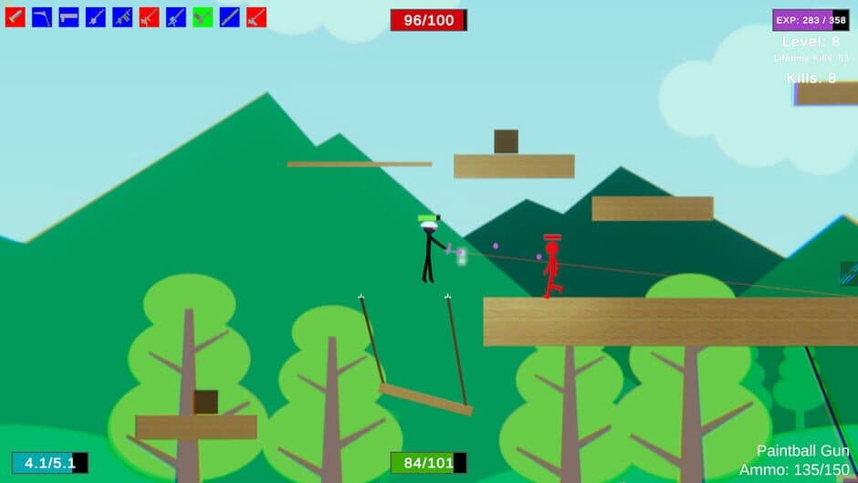 Скриншот 2 из Stick Figure Combat: Paintball Gun