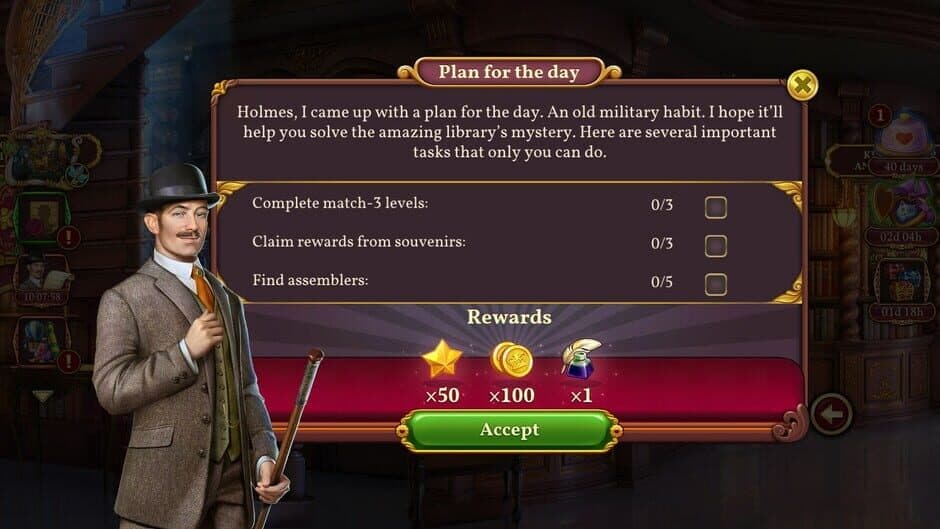 Скриншот 2 из Sherlock: Hidden Object & Match-3 Mystery