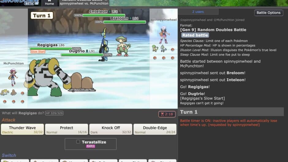 Скриншот 2 из Pokémon Showdown
