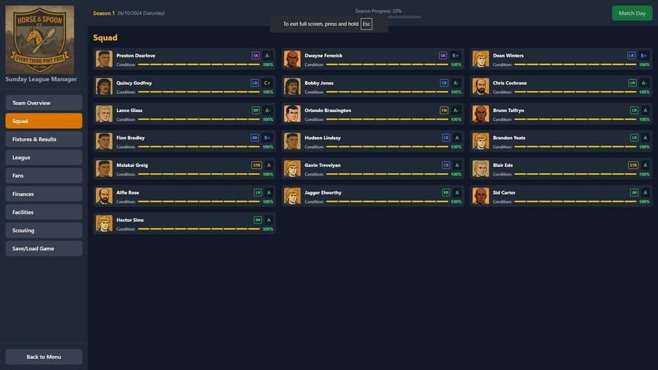 Скриншот 1 из Sunday League Manager: Horse & Spoon