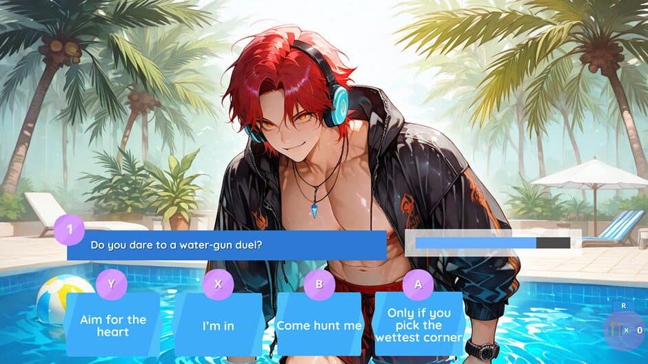 Скриншот 4 из Poolside Boys Kiss: Passion Fruits Hotel Dating Sim