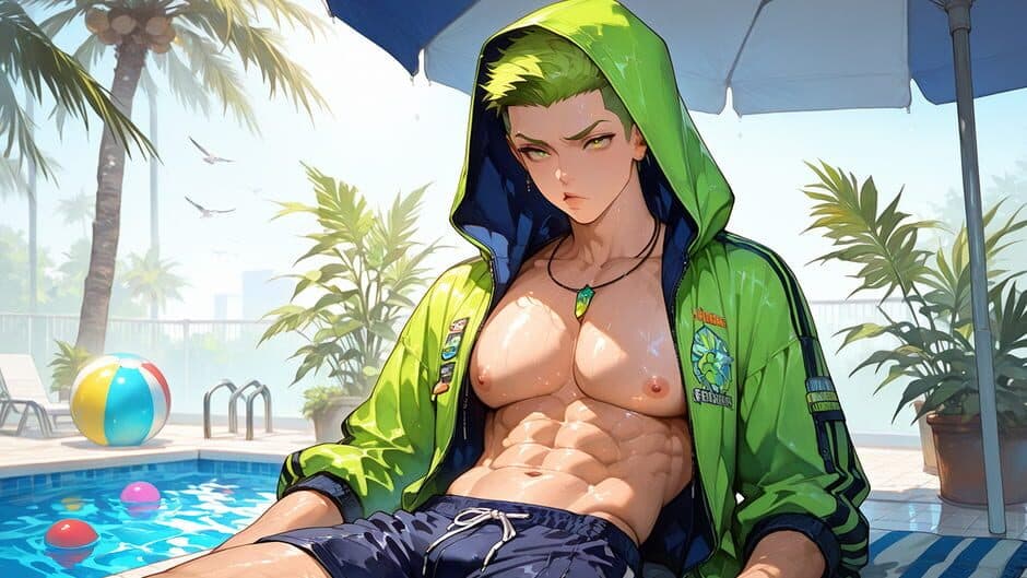 Скриншот 5 из Poolside Boys Kiss: Passion Fruits Hotel Dating Sim