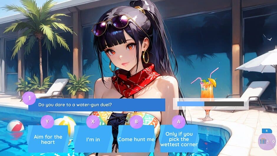 Скриншот 3 из Poolside Girls Kiss: Passion Fruits Hotel Dating Sim