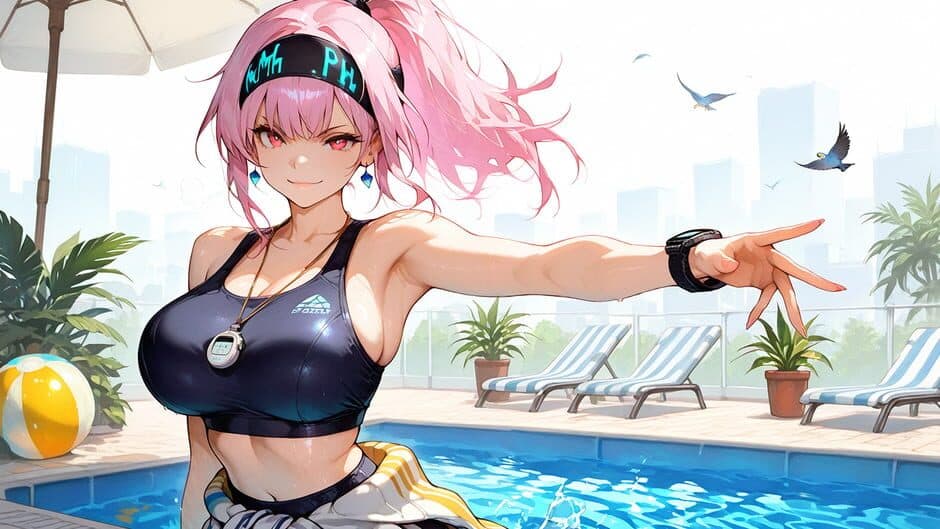 Скриншот 6 из Poolside Girls Kiss: Passion Fruits Hotel Dating Sim