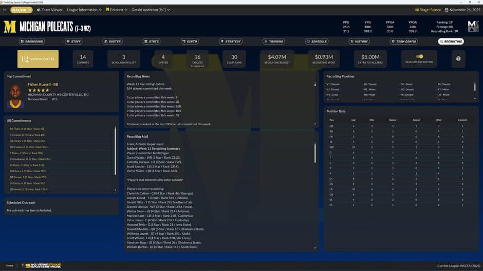 Скриншот 3 из Draft Day Sports: College Football 2026