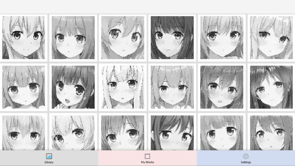 Скриншот 2 из Anime Manga Style Girl: Color By Number Pixel Art Coloring