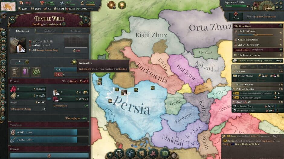 Скриншот 8 из Victoria 3: Sphere of Influence