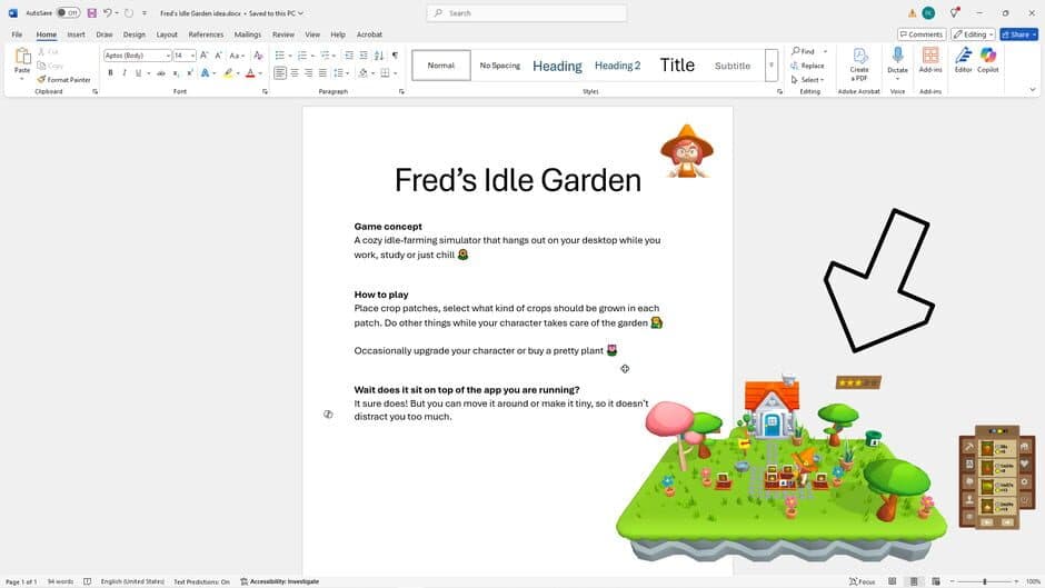 Скриншот 1 из Fred's Idle Garden