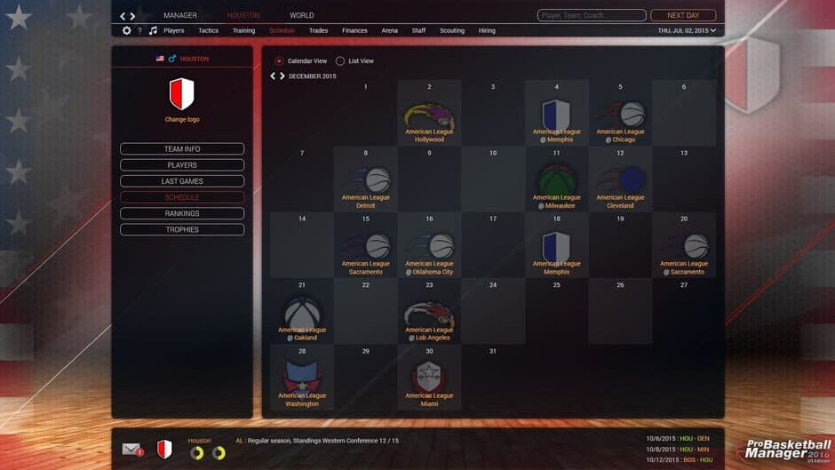 Скриншот 2 из Pro Basketball Manager 2016: US Edition