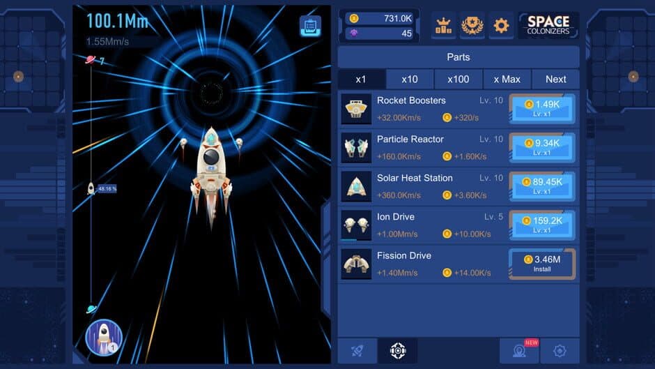 Скриншот 4 из Space Colonizers Idle Clicker