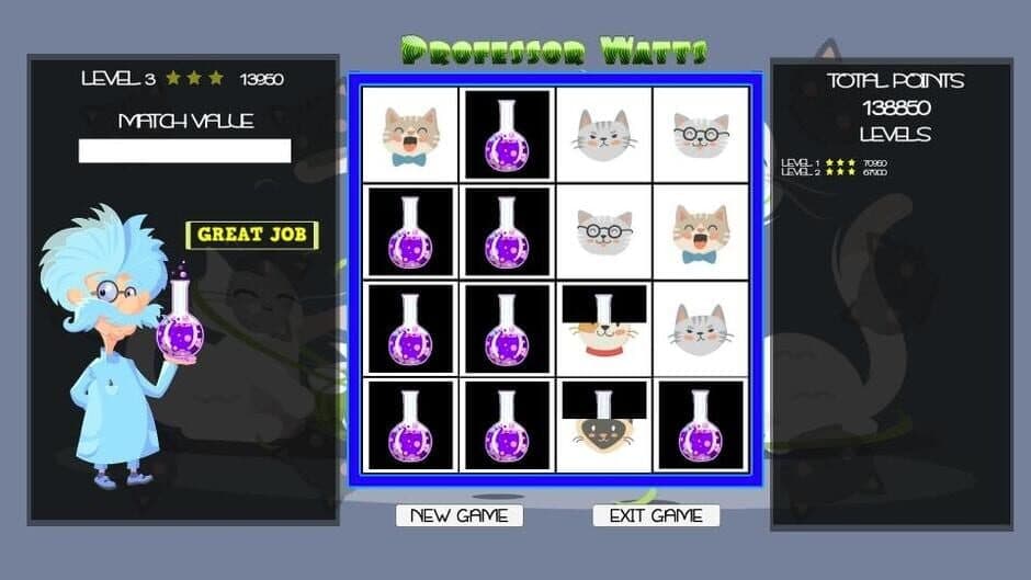 Скриншот 4 из Professor Watts Memory Match: Cats