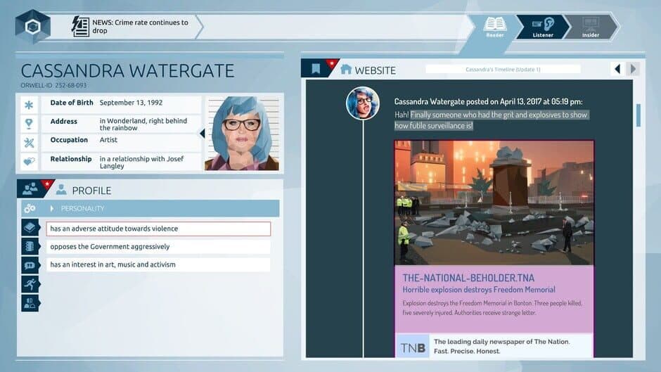 Скриншот 1 из Orwell: Keeping an Eye on You