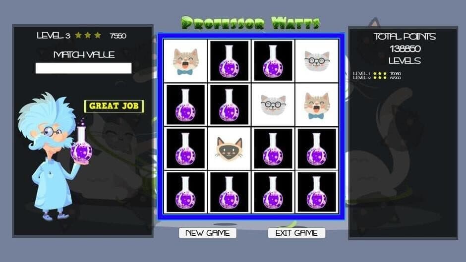 Скриншот 1 из Professor Watts Memory Match: Cats